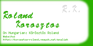 roland korosztos business card